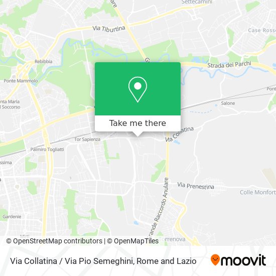 Via Collatina / Via Pio Semeghini map