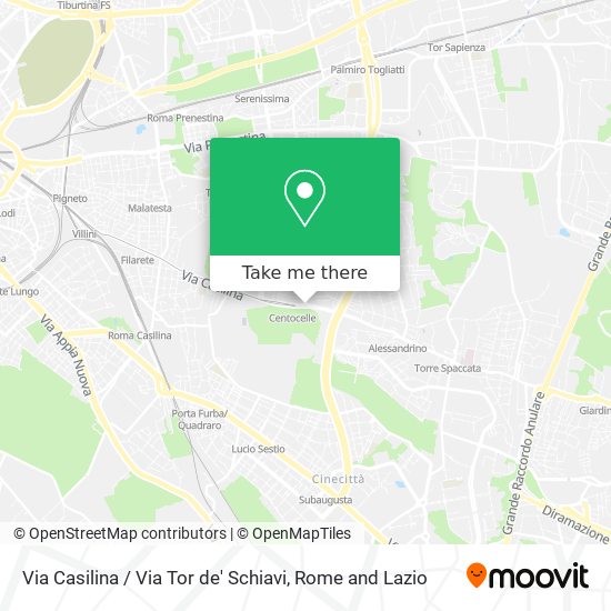 Via Casilina / Via Tor de' Schiavi map