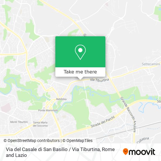 Via del Casale di San Basilio / Via Tiburtina map