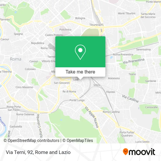 Via Terni, 92 map
