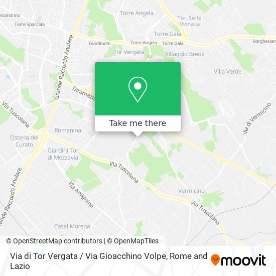 Via di Tor Vergata / Via Gioacchino Volpe map