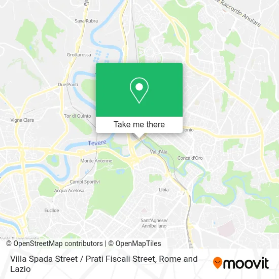 Villa Spada Street / Prati Fiscali Street map