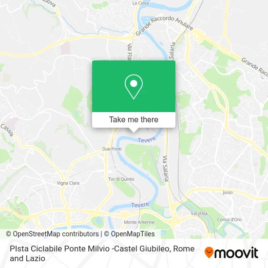 Bicycle Path Ponte Milvio - Castel Giubileo map