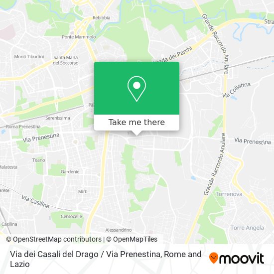 Via dei Casali del Drago / Via Prenestina map