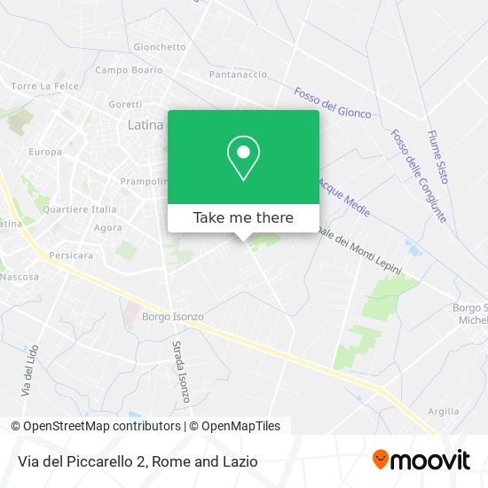 How to get to Via del Piccarello 2 in Latina by Bus Train or Metro