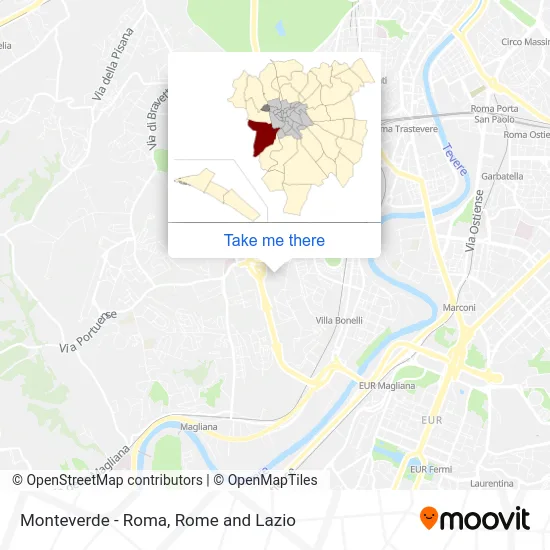 Monteverde - Rome map