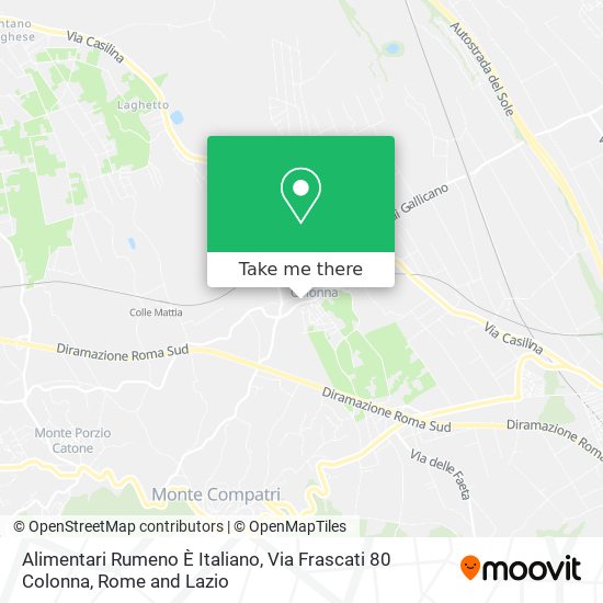 Alimentari Rumeno È Italiano, Via Frascati 80 Colonna map