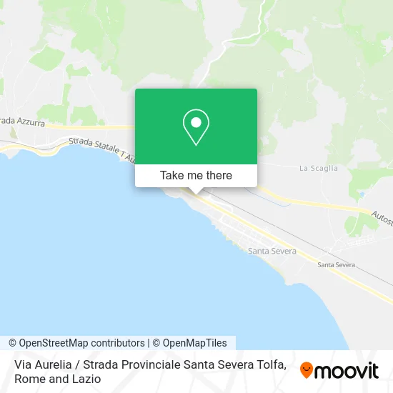 Aurelia Street / Provincial Road Santa Severa Tolfa map