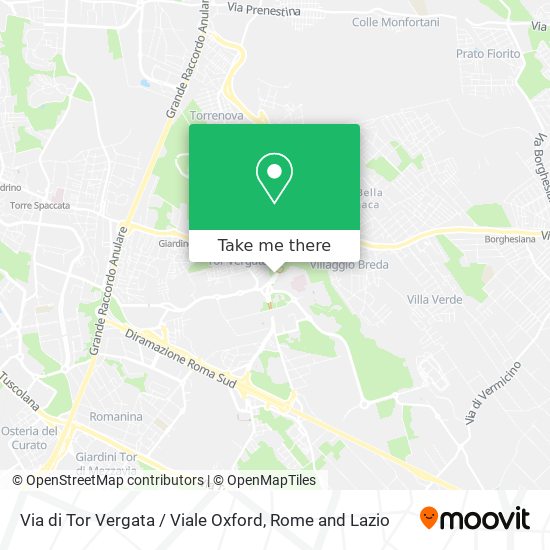 Via di Tor Vergata / Viale Oxford map