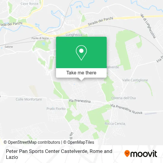 Peter Pan Sports Center Castelverde map