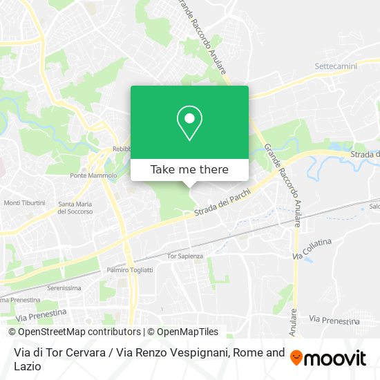 Via di Tor Cervara / Via Renzo Vespignani map