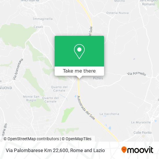 Via Palombarese Km 22,600 map