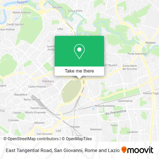 East Tangential Road, San Giovanni map