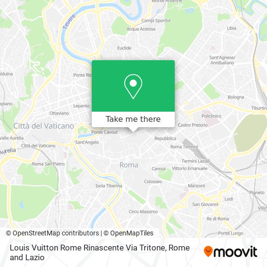 Louis Vuitton Rome Rinascente Via Tritone map