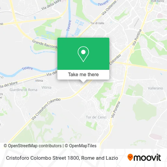 Cristoforo Colombo Street 1800 map