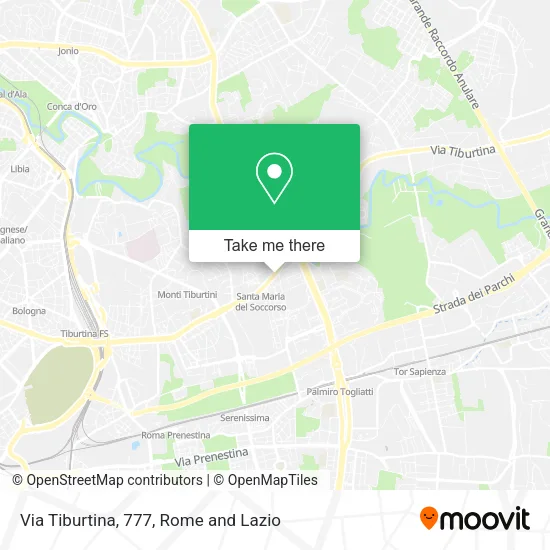 Via Tiburtina, 777 map