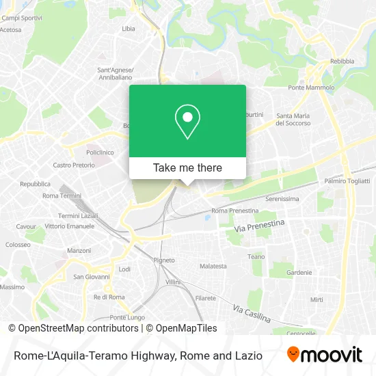 Rome-L'Aquila-Teramo Highway map