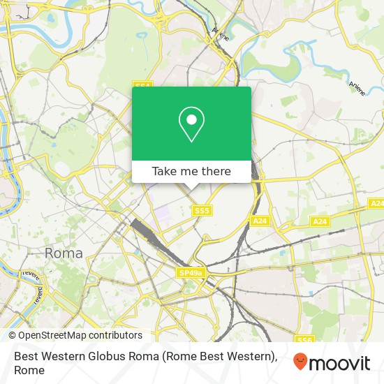 Best Western Globus Roma (Rome Best Western) map