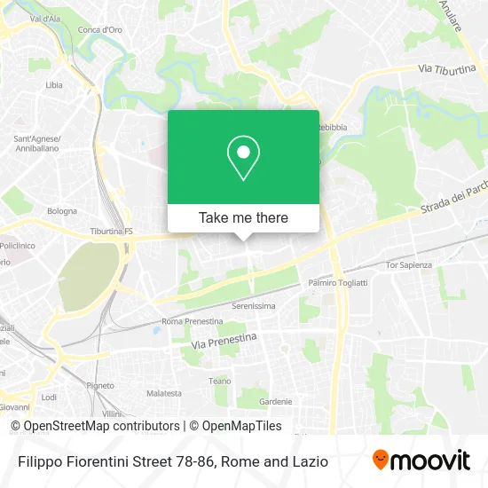 Filippo Fiorentini Street 78-86 map