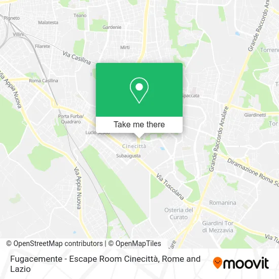 Fugacemente - Escape Room Cinecittà map