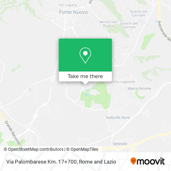 Via Palombarese Km. 17+700 map