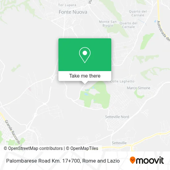 Palombarese Road Km. 17+700 map