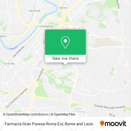 Farmacia Gran Pavese Roma Eur map