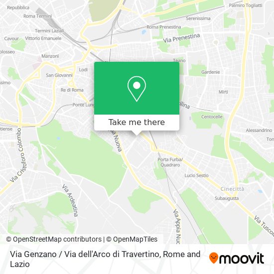 Via Genzano / Via dell'Arco di Travertino map