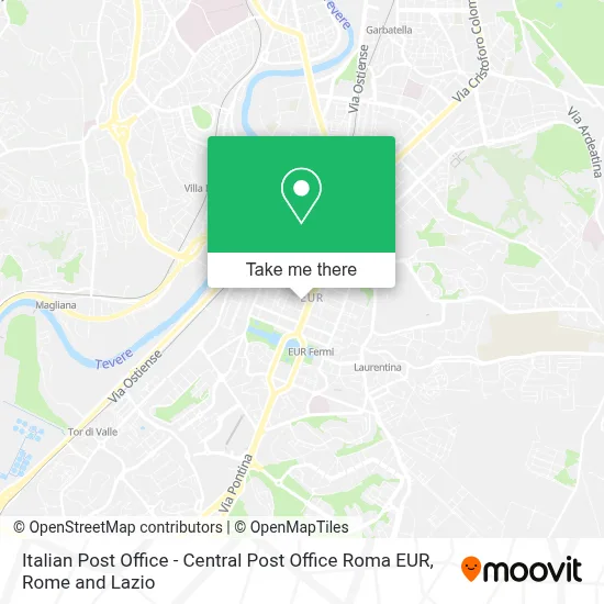 Italian Post Office - Central Post Office Roma EUR map