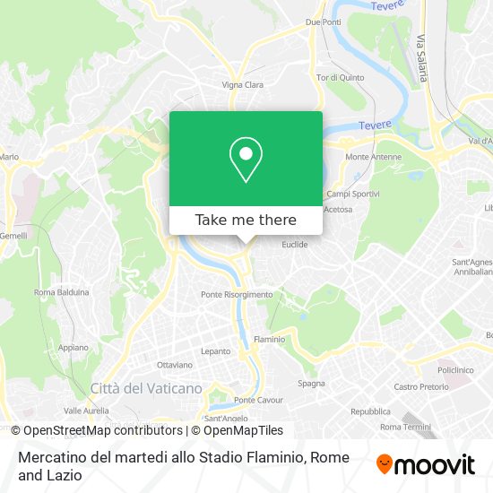 Mercatino del martedi allo Stadio Flaminio map