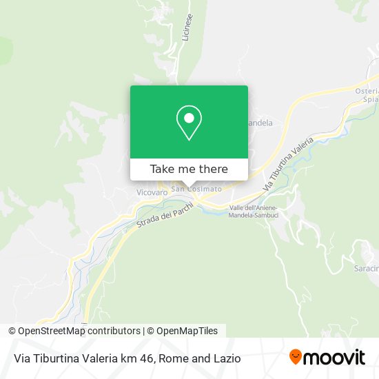 Via Tiburtina Valeria km 46 map