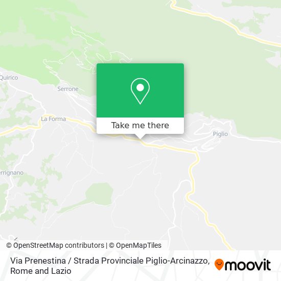 Via Prenestina / Strada Provinciale Piglio-Arcinazzo map