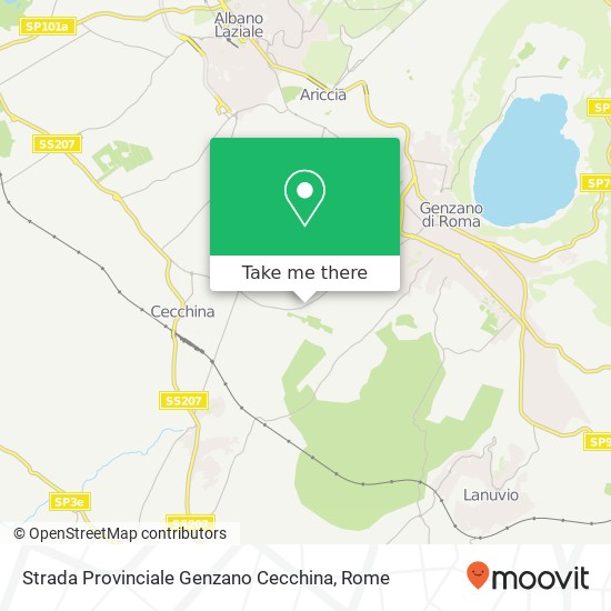 Strada Provinciale Genzano Cecchina map