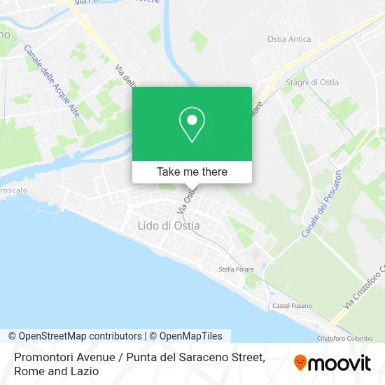 Promontori Avenue / Punta del Saraceno Street map