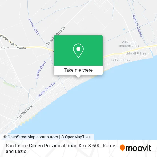 San Felice Circeo Provincial Road Km. 8.600 map