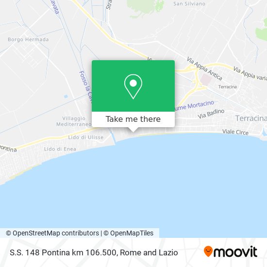 S.S. 148 Pontina km 106.500 map