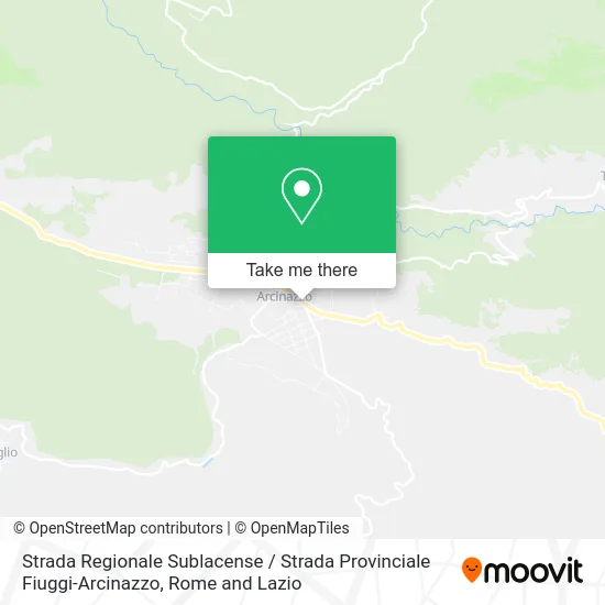 Regional Sublacense Road / Provincial Fiuggi-Arcinazzo Road map