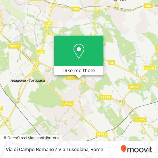 Via di Campo Romano / Via Tuscolana map