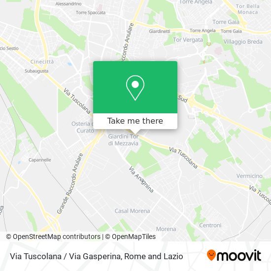 Via Tuscolana / Via Gasperina map
