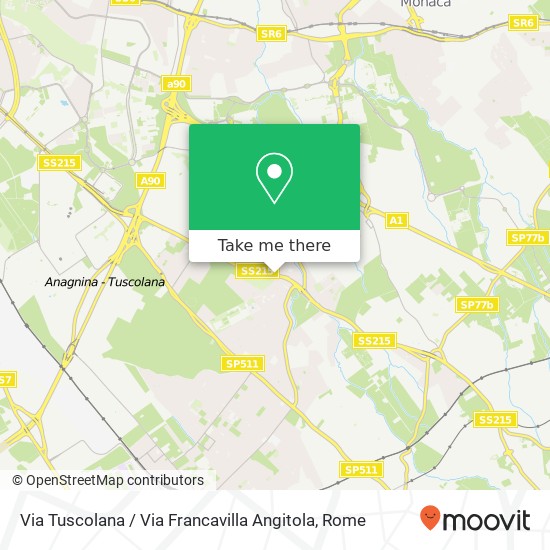 Via Tuscolana / Via Francavilla Angitola map
