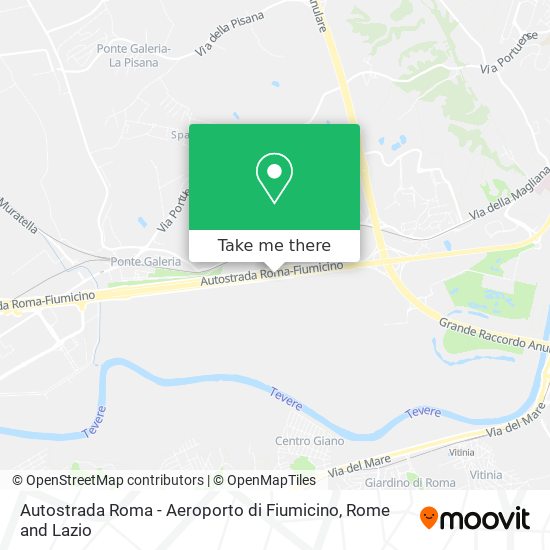 Autostrada Roma - Aeroporto di Fiumicino map