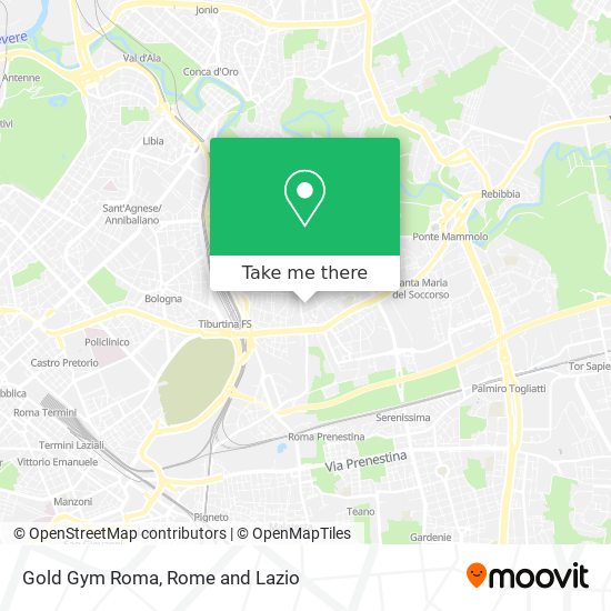 Gold Gym Roma map