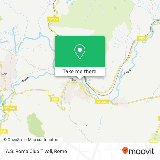 A.S. Roma Club Tivoli map