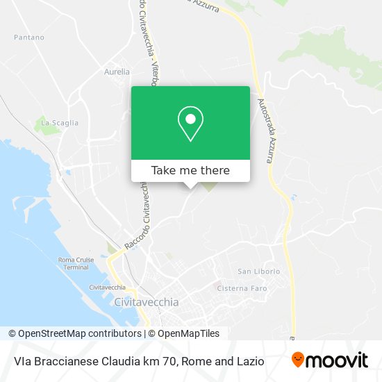 VIa Braccianese Claudia km 70 map