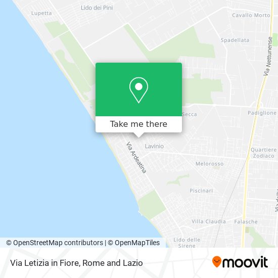 Via Letizia in Fiore map