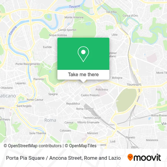 Porta Pia Square / Ancona Street map