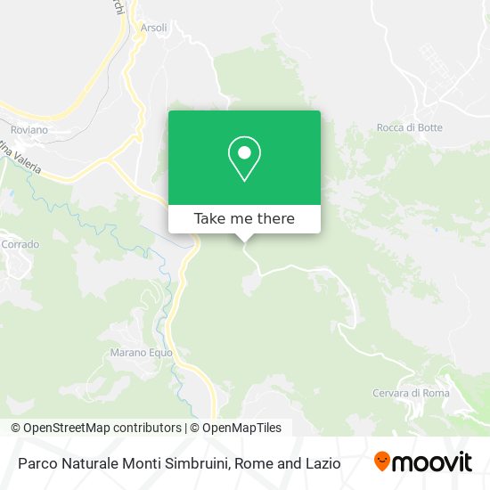 Parco Naturale Monti Simbruini map