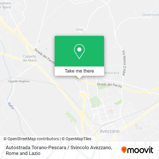 Autostrada Torano-Pescara / Svincolo Avezzano map