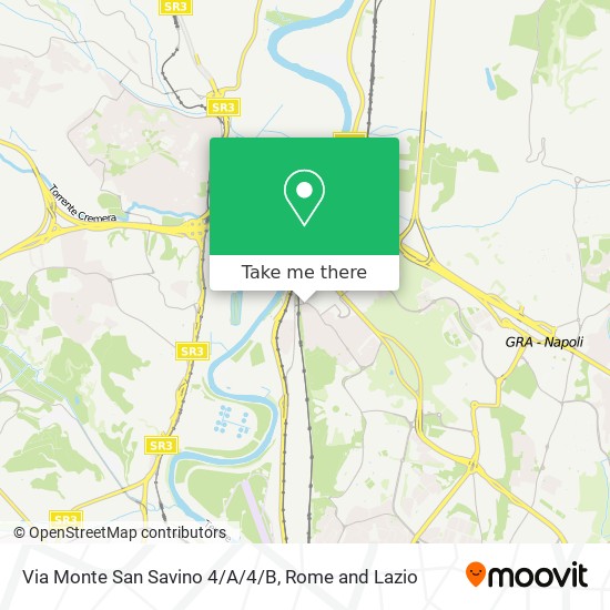 Via Monte San Savino 4/A/4/B map