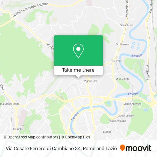 Via Cesare Ferrero di Cambiano 34 map